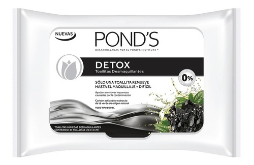 Toallitas Desmaquillantes Pond's Detox - 25 Unidades