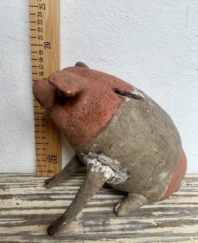 Antiguo Cerdito Barro Cerámica (Usado)