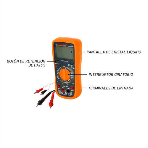 Imagen 3 de 10 de Tester Digital Truper Profesional 9 Volts Diodo Continuidad