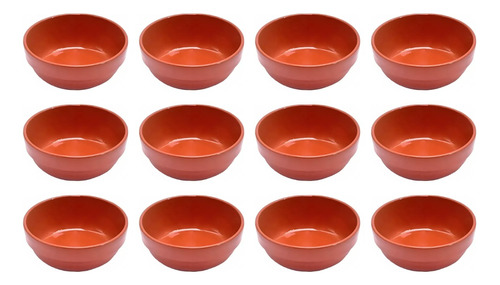 Set X 12 Cazuela Esmaltada Apilable Terrina Terracota 14cm 