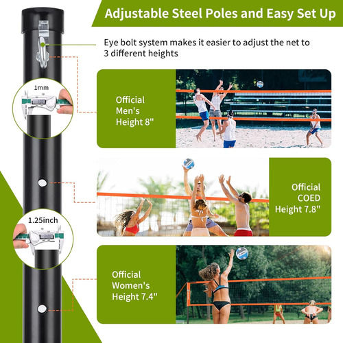 Olybeaka Professional Volleyball Net Outdoor Portable Volley