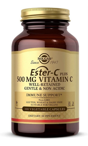 Solgar Ester-c Plus, Vitamina C, 500mg, 100 Cápsulas