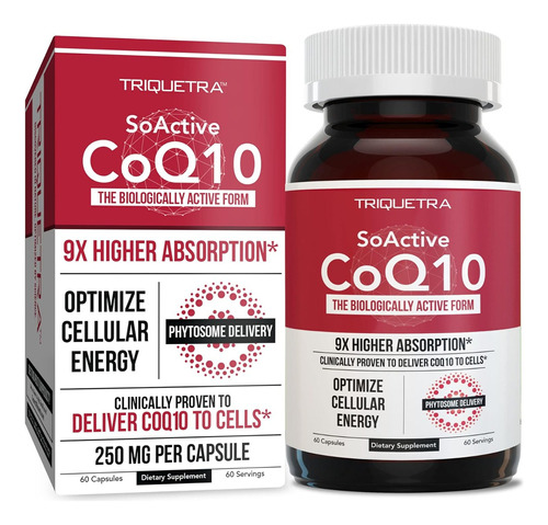 Coq10 250 Mg Soactive Triquetra 60 Cápsulas