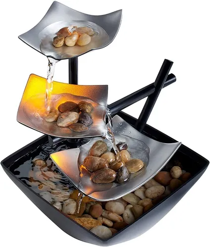comprar Fuente De Plata, Iluminada, Relajación Con Piedras Naturales