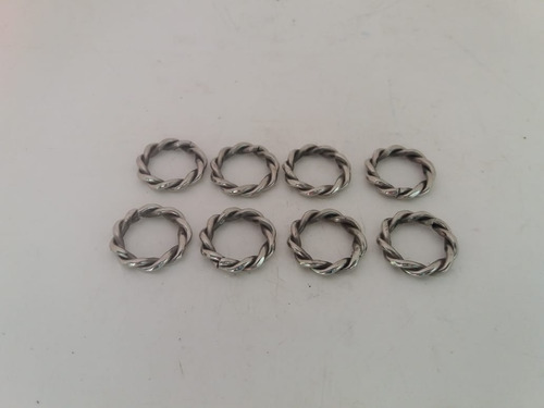 8 Argollas Retorcidas De Alpaca 21 Mm Externo Envio Gratis