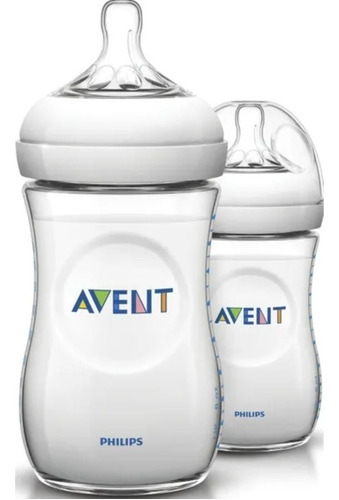 Combo Avent Mamadera Natural 260ml + 330ml Color Blanco