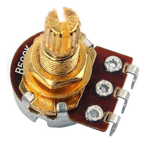 Potenciometro Dorado B500k , Rosca Alta , Guitarra, O Bajo