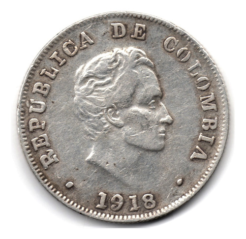 50 Centavos 1918 Bogotá Números Burdos