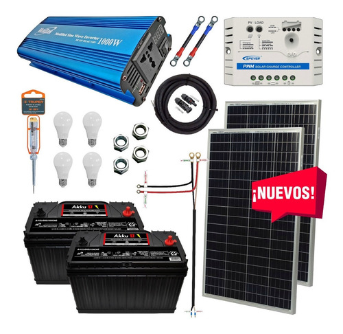 Kit Solar 1100 Watts Akku, Completo Listo Para Usar (Usado)