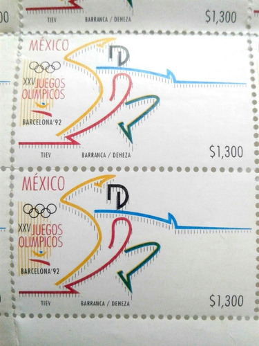 Timbres Postales (méxico) Juegos Olímpicos Barcelona 1992 