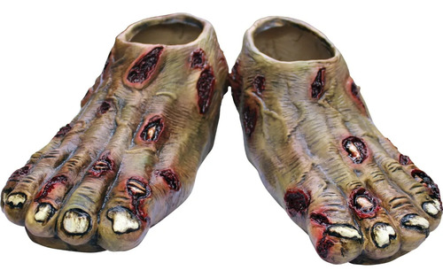 Pies Zombie Rotted Pies Podridos Zombie Latex Terror Miedo Marrón Claro Unitalla