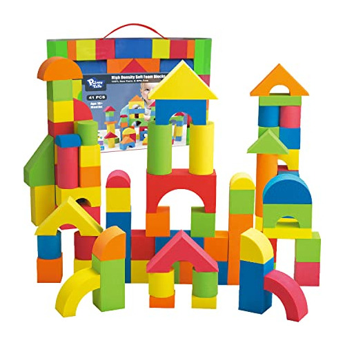 Foam Building Blocks For Toddlers 2-4, 41 Pieces Eva So...