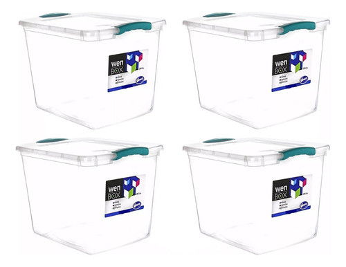 Pack 4 Cajas Organizadoras 28lts Wenco Plastico 42x32x31cm