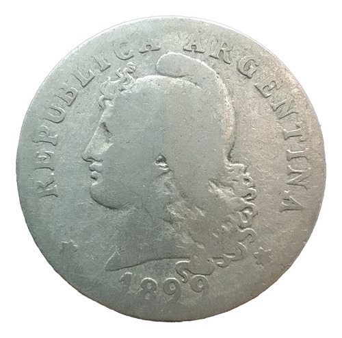 Antigua Moneda 20 Centavos Níquel Argentina 1899 Cj# 55