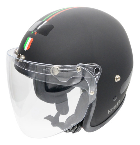 Capacete Kraft De Moto Aberto Old School Viseira Full Face Cor Viseira Cristal Tamanho do capacete M - VESTE 57/58