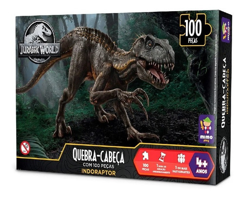 Quebra Cabeça 100 Pçs - Jurassic World - Indoraptor - Mimo