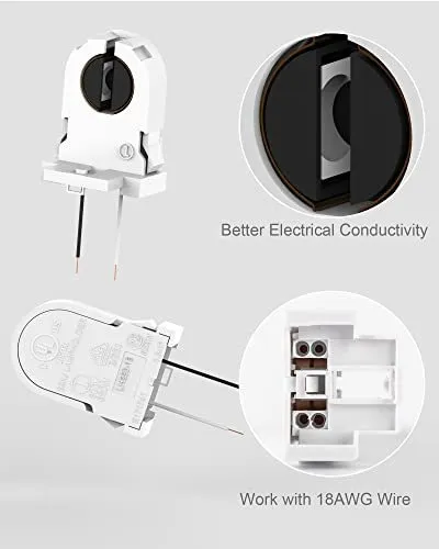 Soporte De Lámpara Jackyled Tipo Tornillo Tipo T8 Con Cables