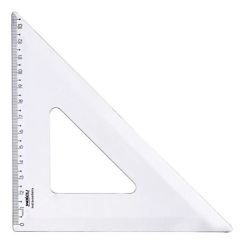 Kit De Esquadro Escolar 45º E 60º 21cm New Line Cristal