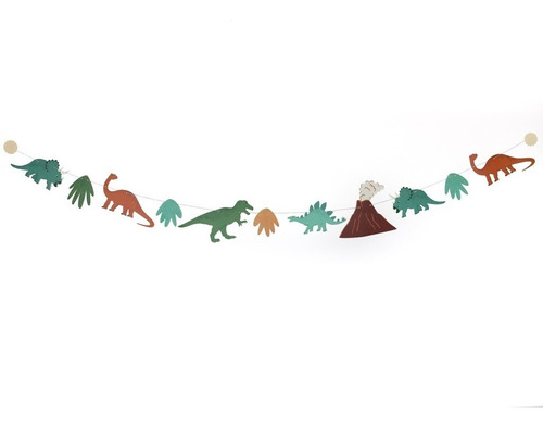 Imagen 2 de 3 de Guirnalda Banderines Dinosaurios Cotillon