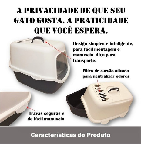 Imagem 2 de 4 de Sanitário Pet Fechado Para Gato Com Filtro American Pets