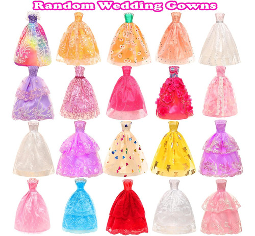 48 Pcs Ropa Y Accesorios De Muñecas 3 Pcs Vestidos De Moda 3