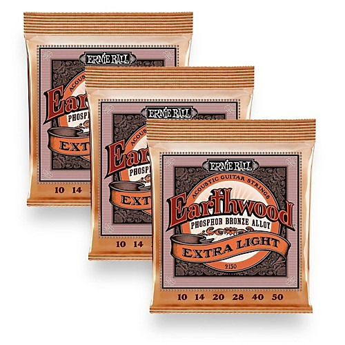 Ernie Ball Earthwood Encordado Acustica P Bronze Pack 3