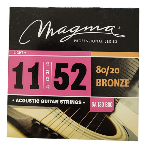 Cuerdas Magma P/guitarra Acústica .011 Bronce 80/20 - Ga130b