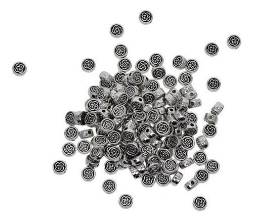 2 X 100 Uds Plata Nudo Irlandés Espaciador De Metal 6x3mm ~