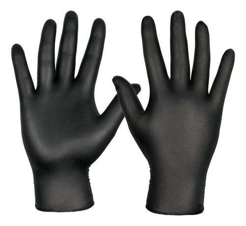 Guantes Nitrilo Descartables X 100u 100 %negro Talle S