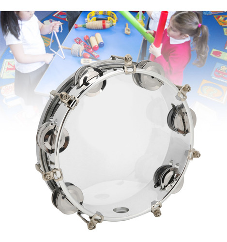 Imagen 5 de 10 de Pandereta Jingle Bells Mbat Tono Ajustable Doble Fila