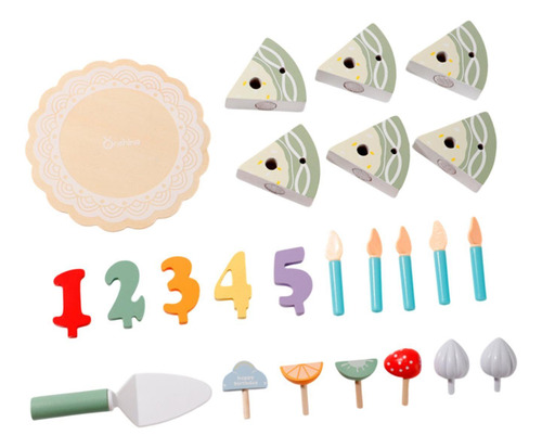 Juguete De Pastel De Cumpleaños De Madera, Fingir Jugar
