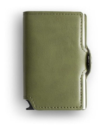 Billetera Walla Wallets Even Green Doble - Cuero Rfid