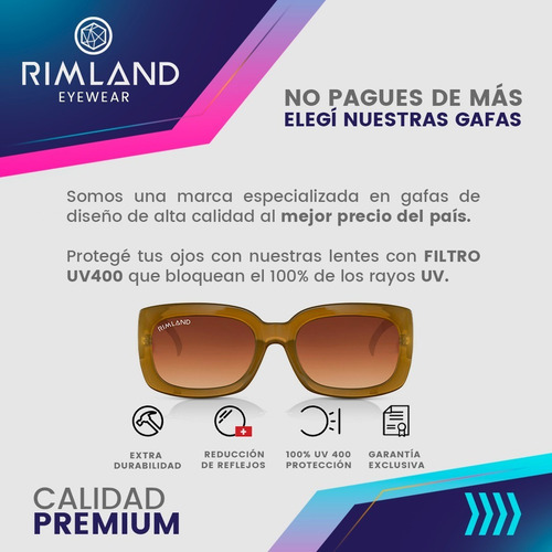 Imagen 5 de 8 de Anteojos De Sol Lentes De Sol Rimland Saint Tostado
