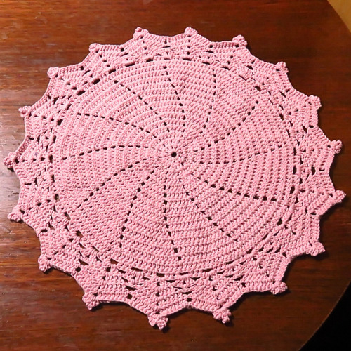 Centro De Mesa Tejido A Crochet Palo Rosa Pd46