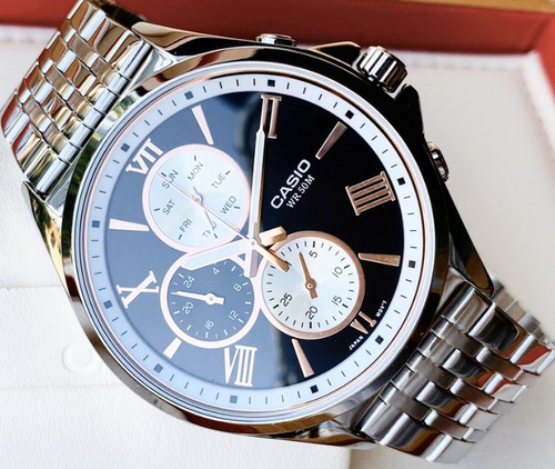 Reloj Original Casio® Caja Grande 3 Esferas 50 M W. R. Nuevo