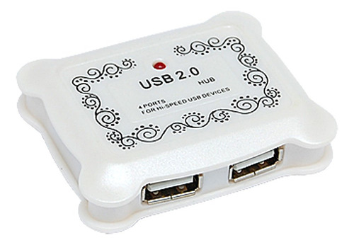 Qtqgoitem Estampado Flor Blanco Hub Usb2.0 4 Puerto Para 4b4