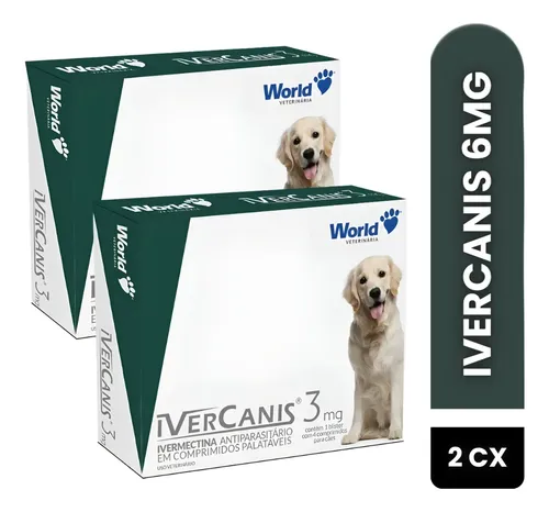 Promoção 8un Ivercanis 3mg Remédio P/pulga Carrapatos World Branco