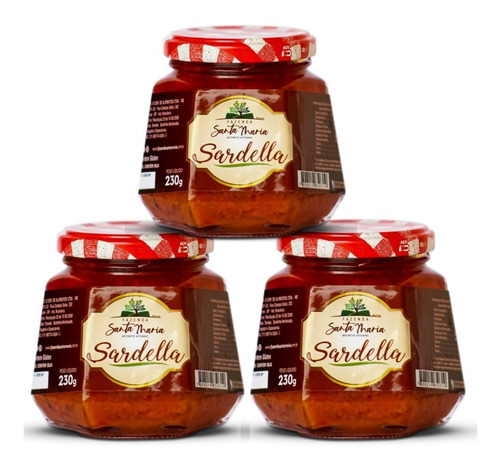 Imagem 1 de 1 de Kit 3 Sardella Italiano Gourmet Natural Orgânico 230g