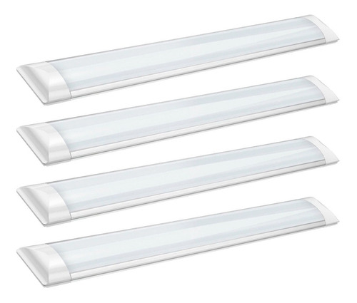 4 Luminária Led Slim Tubular 120cm Completa  6000k  40w