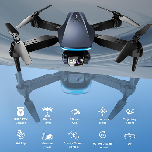 Mini Dron Plegable Hd 1080p Con Cámara Para Todos Gris