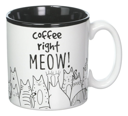 Bnb Taza Para Amantes De Los Gatos Coffee Meow Mensaje Diver