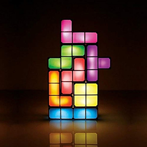 Tetris Luz De Noche Apilable, Veeki Led 7 Colores 3d Puzzles