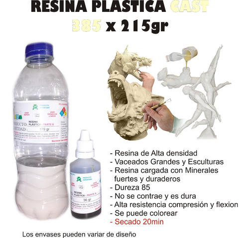 Resina Plastica Liquida Moldes 385 X215gr Manualidades