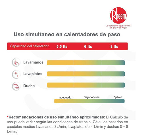 Calentador De Agua 8lt Gas Propano Tiro Natural Rheem
