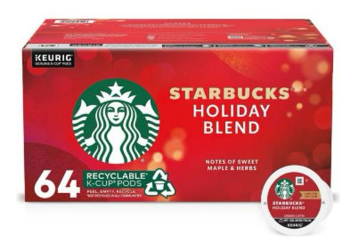 Starbucks Café Holiday Blend Keurig 64 K-cups 