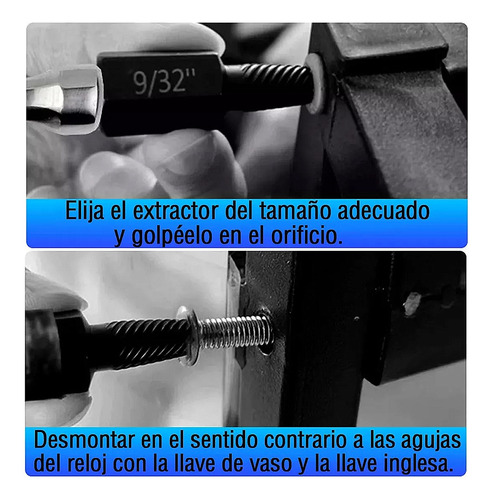 Juego De Extractores De Tornillos Pegados Y Desgastados