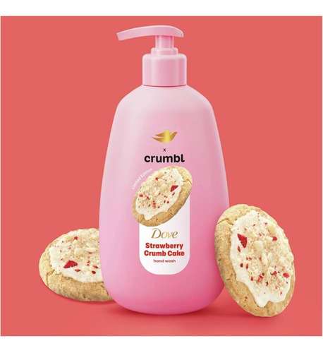 Set Dove X Crumbl Jabon Original Strawberry Crumb Cake