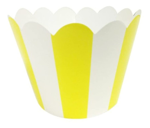 Wrapables Cupcake Wrappers Standard Striped Yellow Conjunto