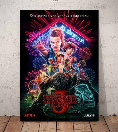 Cuadro Poster Stranger Things Temporada 3 Tamaño 27x42 Cm