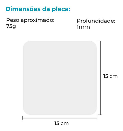 Kit 10 Chapas Placas De Metal Para Sublimação 15x15cm-branco